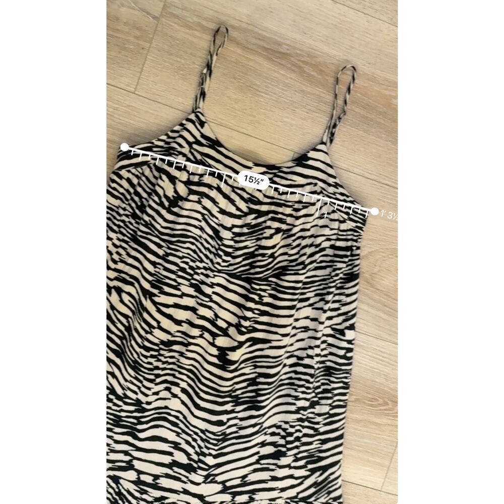 Rails Maty Dress Women XS Sand Stone Zebra Print Tiered Maxi Spaghetti Strap - Picture 11 of 15